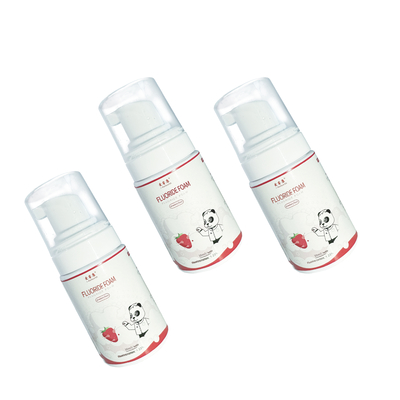 quality イチゴ風味の歯科用フッ化物フォーム 125ml で 1.23% のフッ化物が含まれています factory