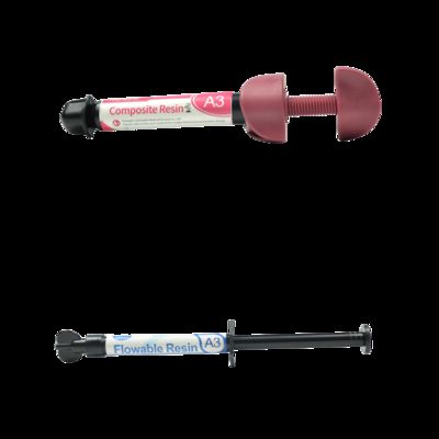 粘着&固化 数秒で ナノ複合樹脂 ブラックのクラスI,II,III,IV,Vの直前の歯と後部の歯の修復